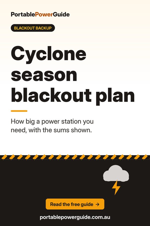 Blackout and cyclone power station guide: Portable Power Guide summary graphic